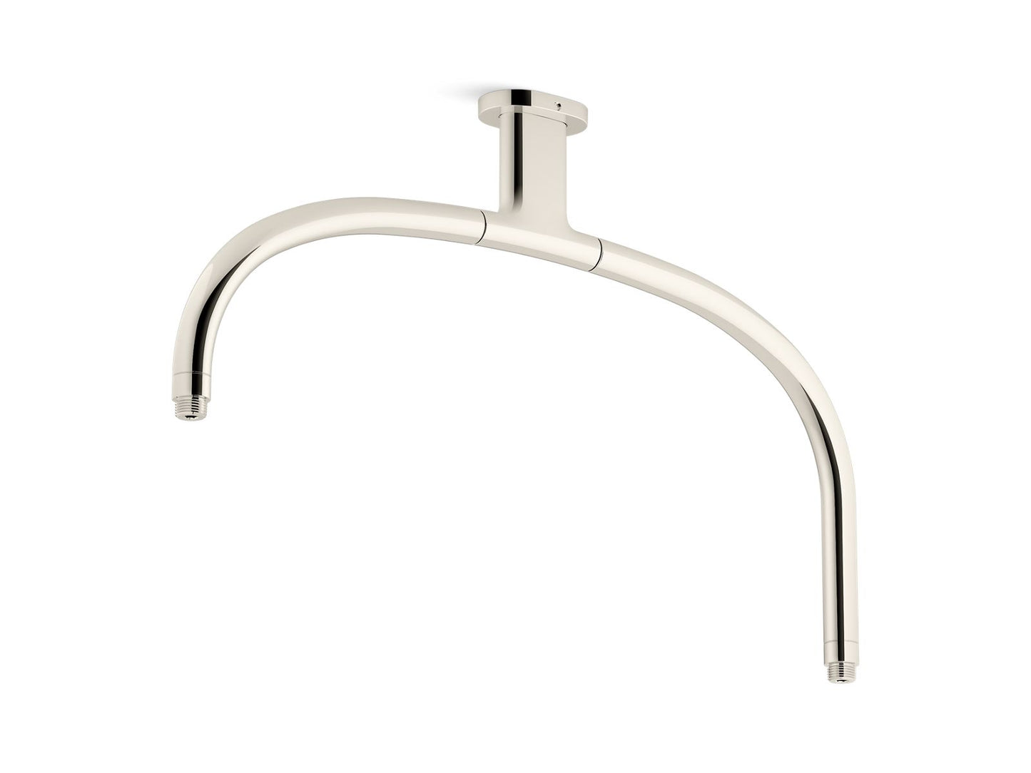 KOHLER K-26305-SN Statement Ceiling-Mount Single-Function Dual Rainhead Arm In Vibrant Polished Nickel