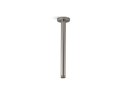 KOHLER K-26321-BN Statement 12" ceiling-mount single-function rainhead arm and flange - Vibrant Brushed Nickel