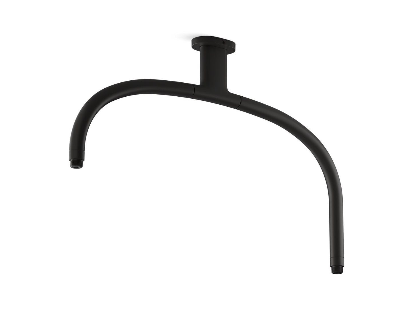 KOHLER K-26305-BL Statement Ceiling-Mount Single-Function Dual Rainhead Arm In Matte Black