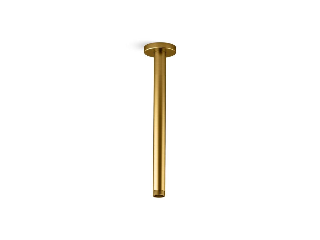 KOHLER K-26321-2MB Statement 12" Ceiling-Mount Single-Function Rainhead Arm And Flange - Vibrant Brushed Moderne Brass