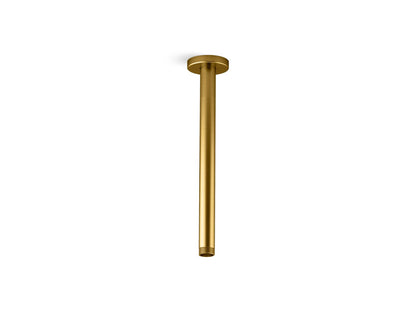 KOHLER K-26321-2MB Statement 12" ceiling-mount single-function rainhead arm and flange - Vibrant Brushed Moderne Brass