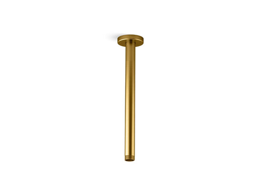 KOHLER K-26321-2MB Statement 12" ceiling-mount single-function rainhead arm and flange - Vibrant Brushed Moderne Brass