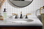 KOHLER K-27416-4N-BMB Tone Widespread Bathroom Sink Faucet, 0.5 Gpm - Matte Black With Brushed Moderne Brass