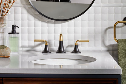 KOHLER K-27416-4-2MB Tone Widespread bathroom sink faucet, 1.2 gpm - Vibrant Brushed Moderne Brass