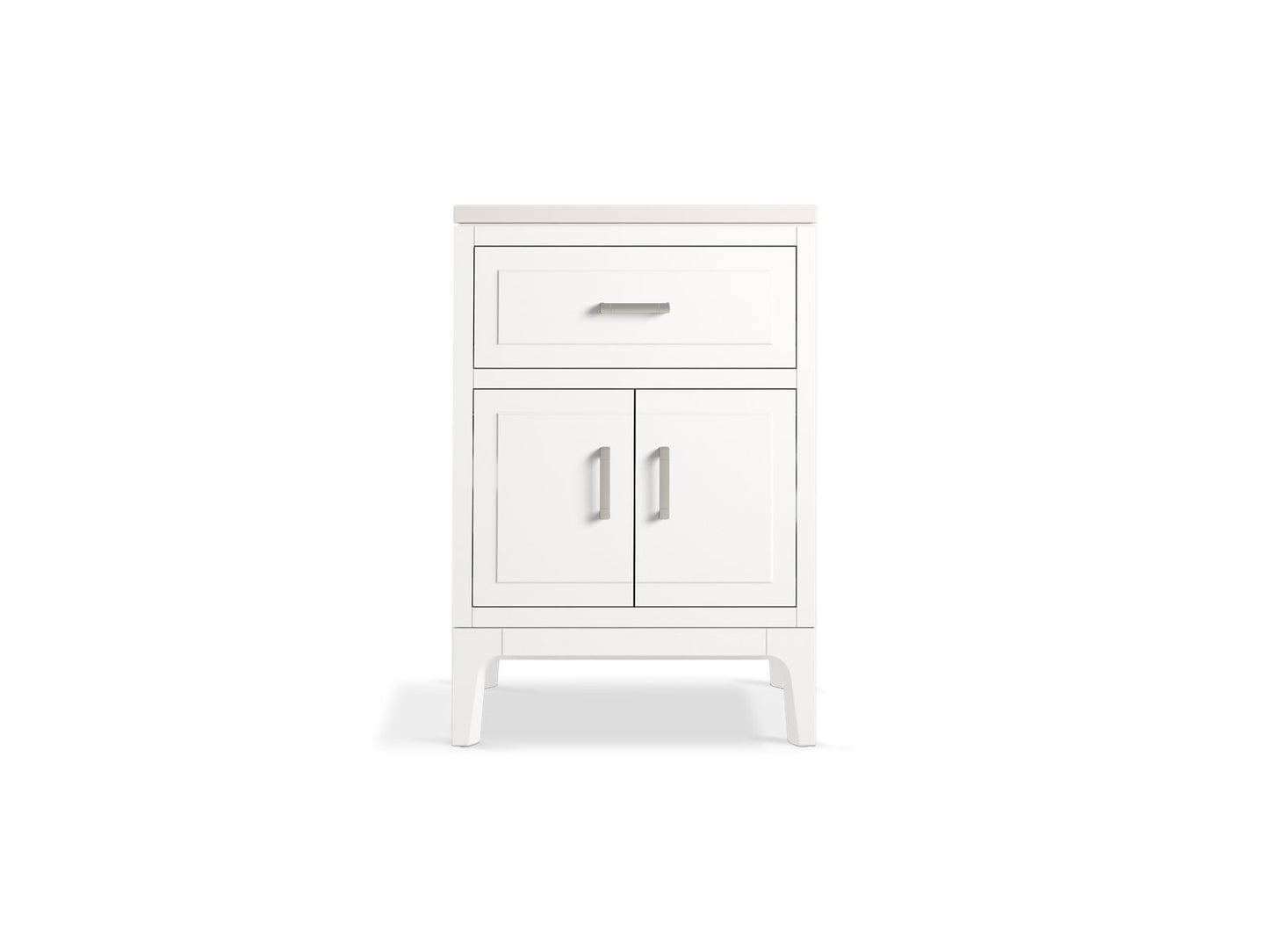 KOHLER K-33551-ASB-0 Seer 24" Bathroom Vanity Cabinet With Sink And Quartz Top In White