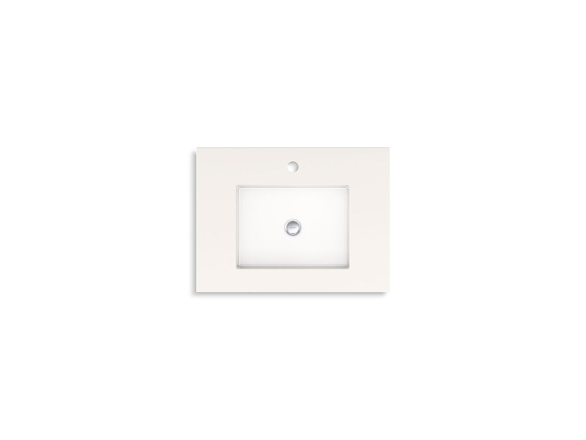 KOHLER K-33551-ASB-0 Seer 24" Bathroom Vanity Cabinet With Sink And Quartz Top - White