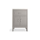 KOHLER K-33551-ASB-1WT Seer 24" Bathroom Vanity Cabinet With Sink And Quartz Top In Mohair Grey