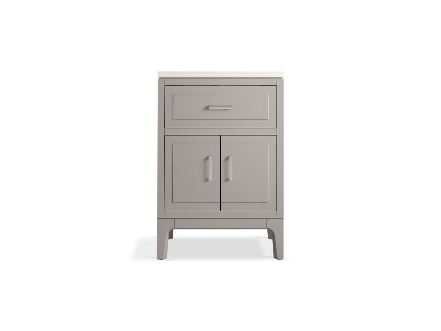 KOHLER K-33551-ASB-1WT Seer 24" Bathroom Vanity Cabinet With Sink And Quartz Top In Mohair Grey