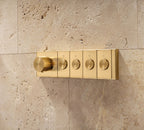 KOHLER K-26348-9-2MB Anthem Four-Outlet Recessed Mechanical Thermostatic Valve Control - Vibrant Brushed Moderne Brass