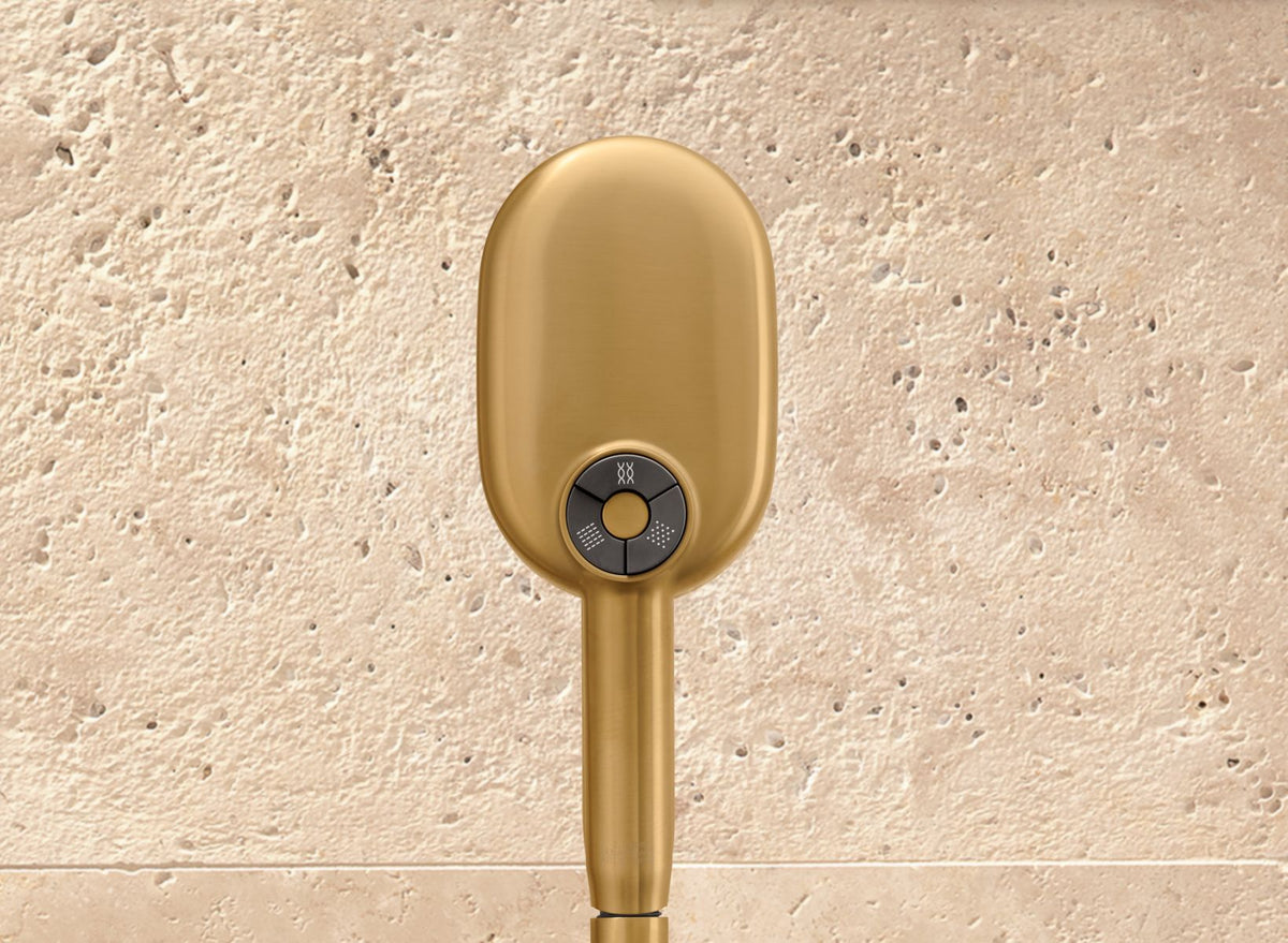 KOHLER K-26284-G-2MB Statement Oblong Three-Function Handshower, 1.75 Gpm - Vibrant Brushed Moderne Brass