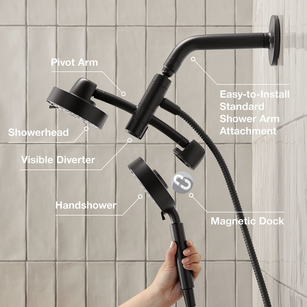 KOHLER K-23219-BN Purist 2-In-1 Multifunction 2.5 Gpm Shower Combo Kit - Vibrant Brushed Nickel