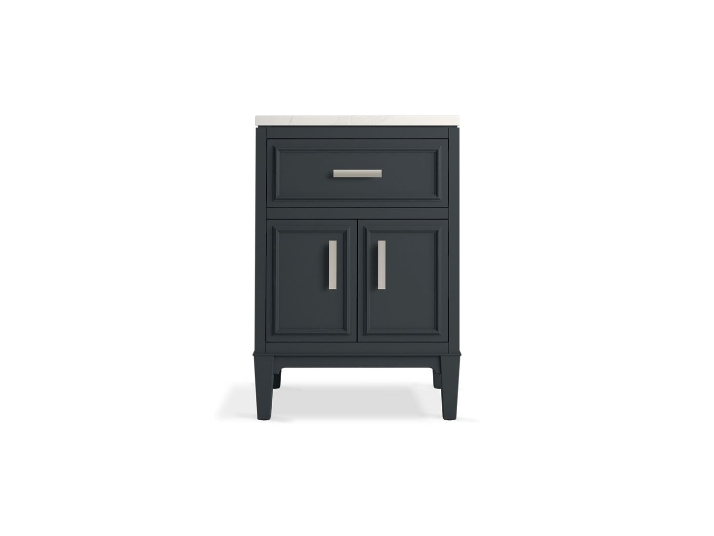 KOHLER K-33543-ASB-0 Southerk 24" bathroom vanity cabinet with sink and quartz top - White