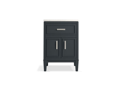 KOHLER K-33543-ASB-0 Southerk 24" bathroom vanity cabinet with sink and quartz top - White