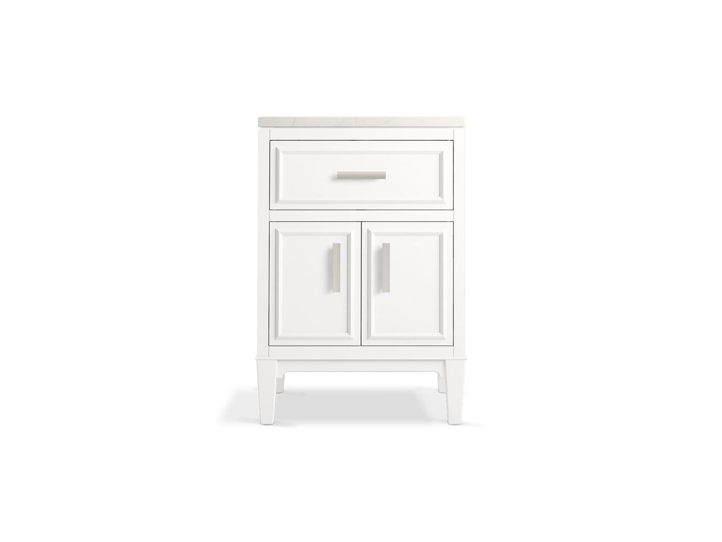 KOHLER K-33543-ASB-0 Southerk 24" bathroom vanity cabinet with sink and quartz top - White
