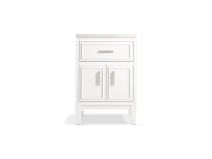 KOHLER K-33543-ASB-0 Southerk 24" bathroom vanity cabinet with sink and quartz top - White