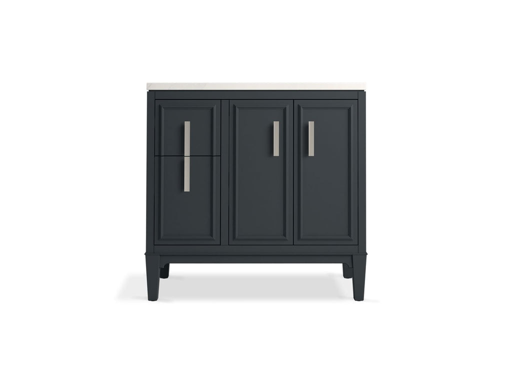 KOHLER K-33545-ASB-0 Southerk 36" Bathroom Vanity Cabinet With Sink And Quartz Top - White