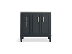 KOHLER K-33545-ASB-0 Southerk 36" Bathroom Vanity Cabinet With Sink And Quartz Top - White