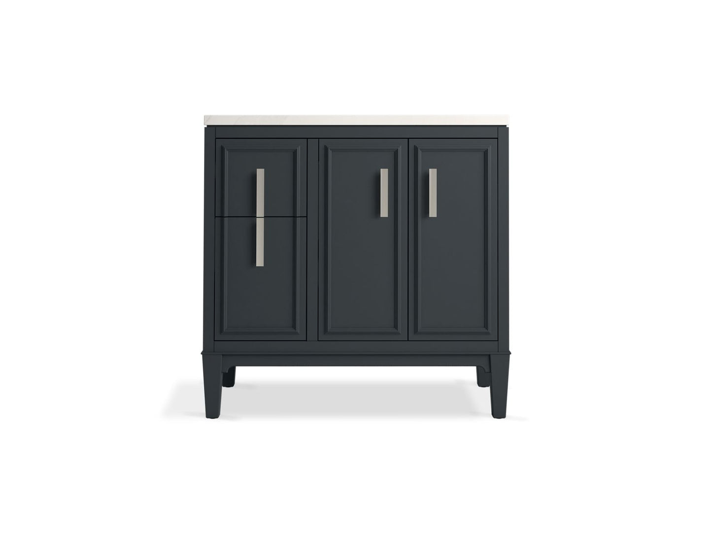KOHLER K-33545-ASB-0 Southerk 36" bathroom vanity cabinet with sink and quartz top - White