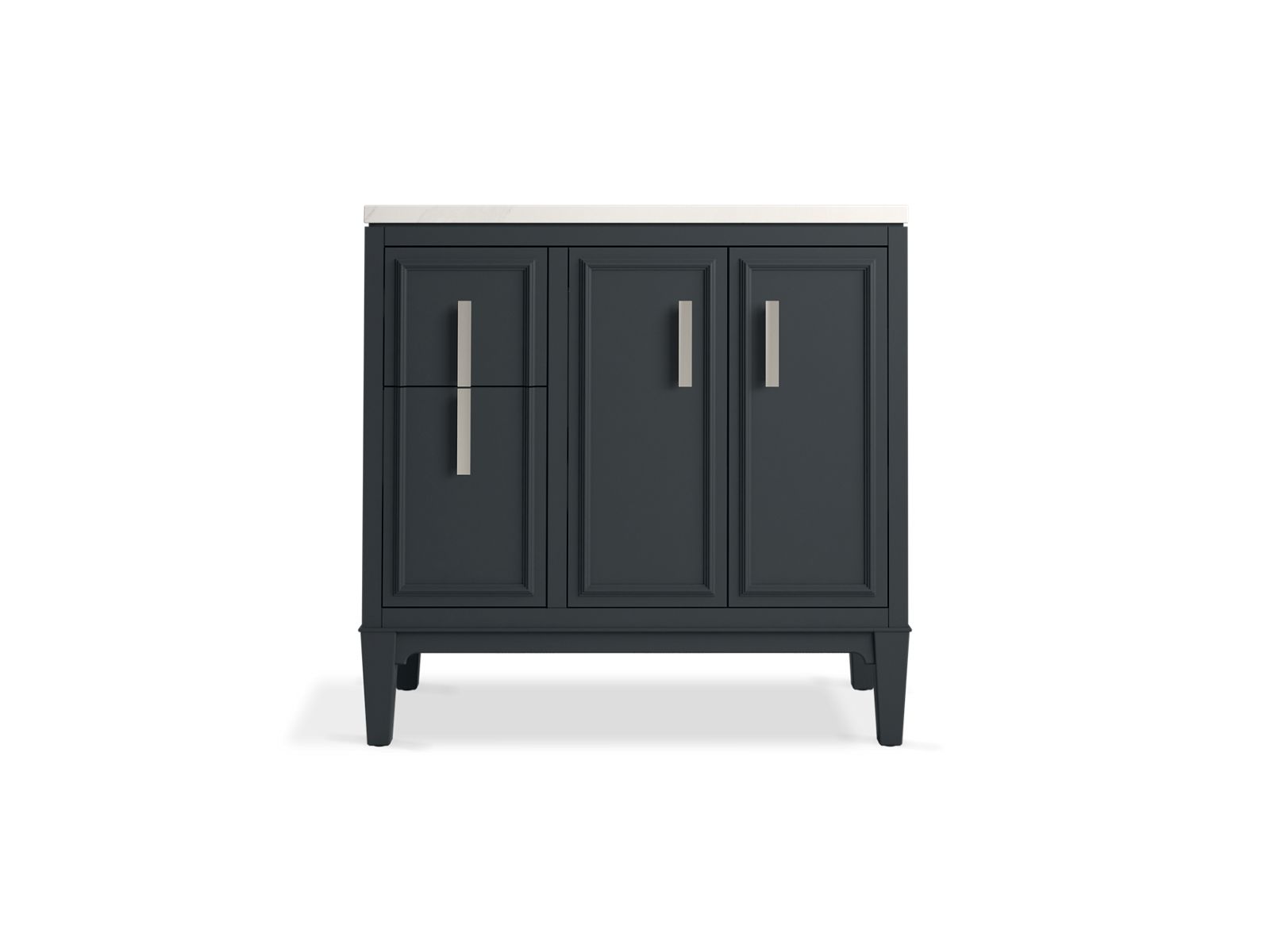 KOHLER K-33545-ASB-0 Southerk 36" Bathroom Vanity Cabinet With Sink And Quartz Top - White