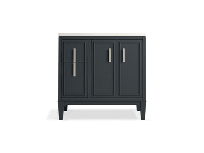KOHLER K-33545-ASB-0 Southerk 36" bathroom vanity cabinet with sink and quartz top - White