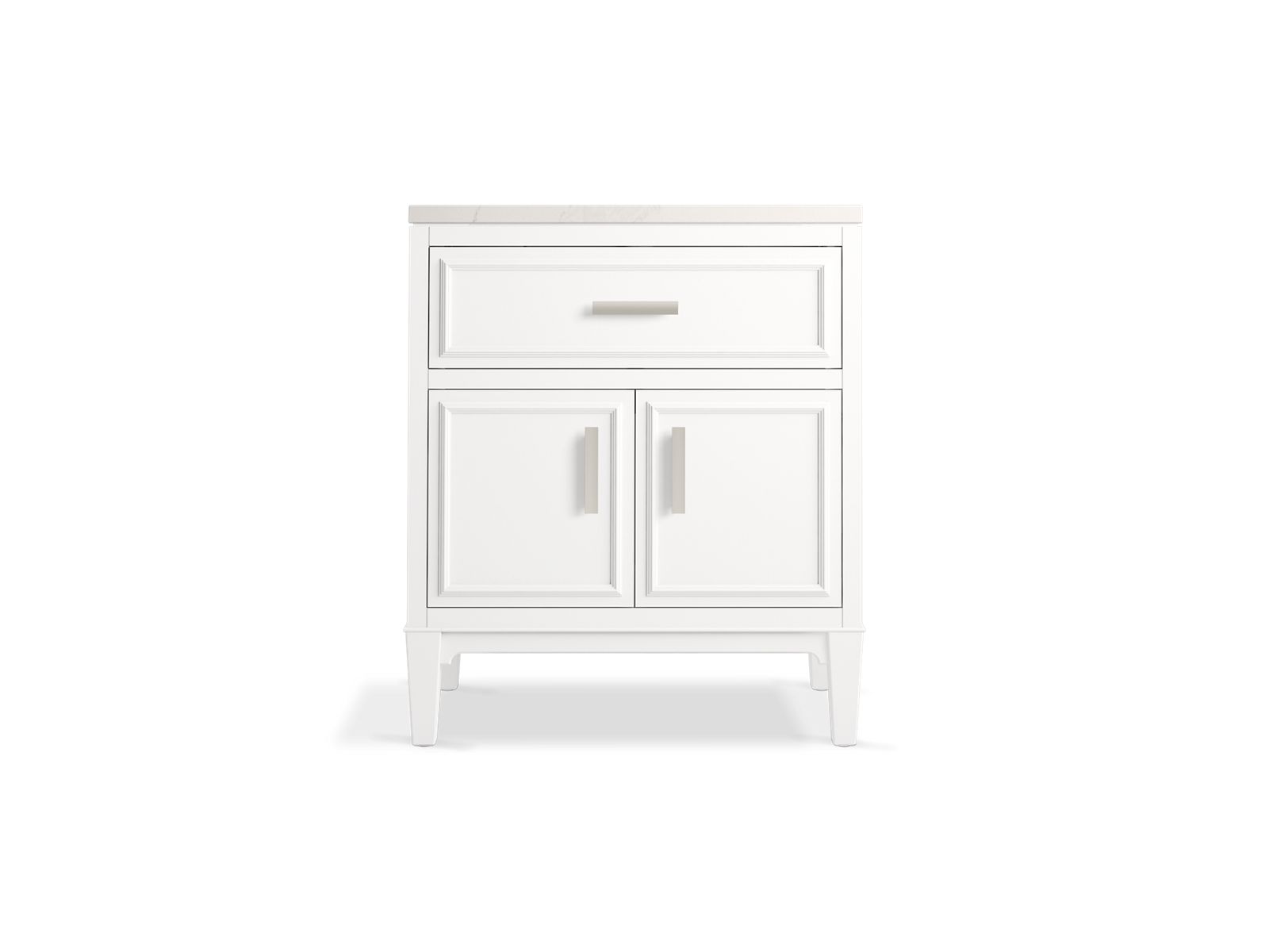 KOHLER K-33544-ASB-0 Southerk 30" Bathroom Vanity Cabinet With Sink And Quartz Top - White