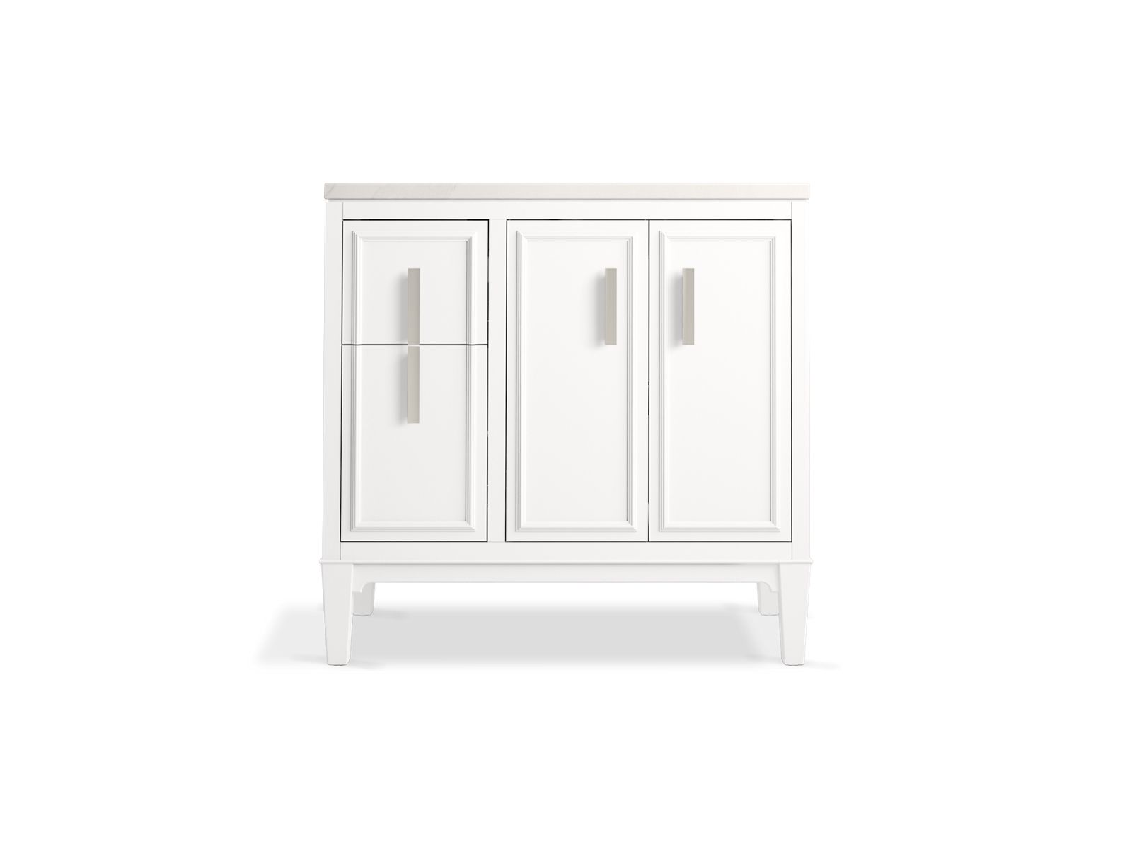 KOHLER K-33545-ASB-0 Southerk 36" Bathroom Vanity Cabinet With Sink And Quartz Top - White