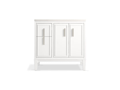 KOHLER K-33545-ASB-0 Southerk 36" bathroom vanity cabinet with sink and quartz top - White