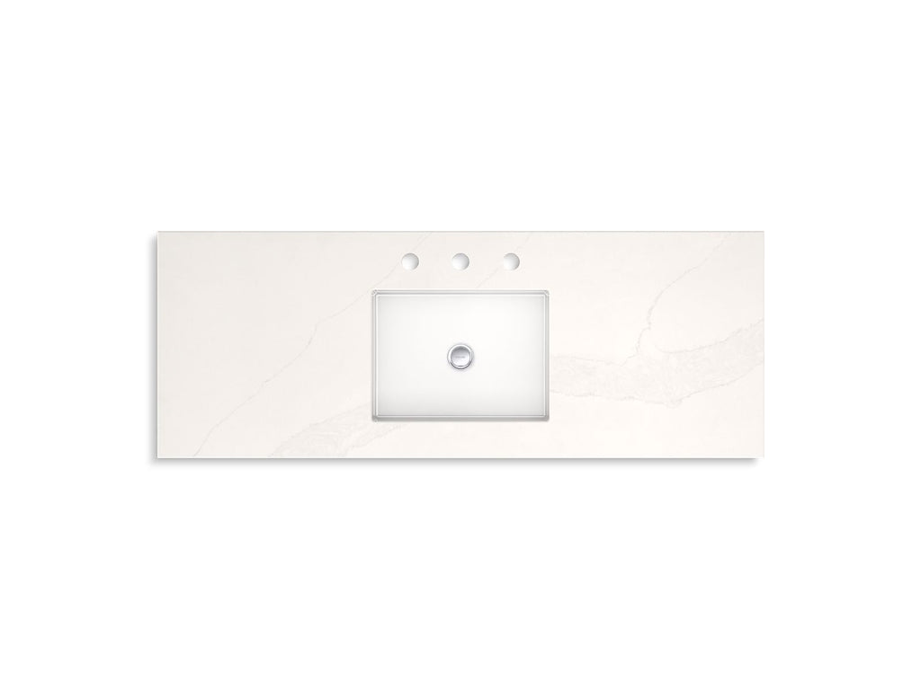 KOHLER K-33546-ASB-0 Southerk 48" Bathroom Vanity Cabinet With Sink And Quartz Top - White