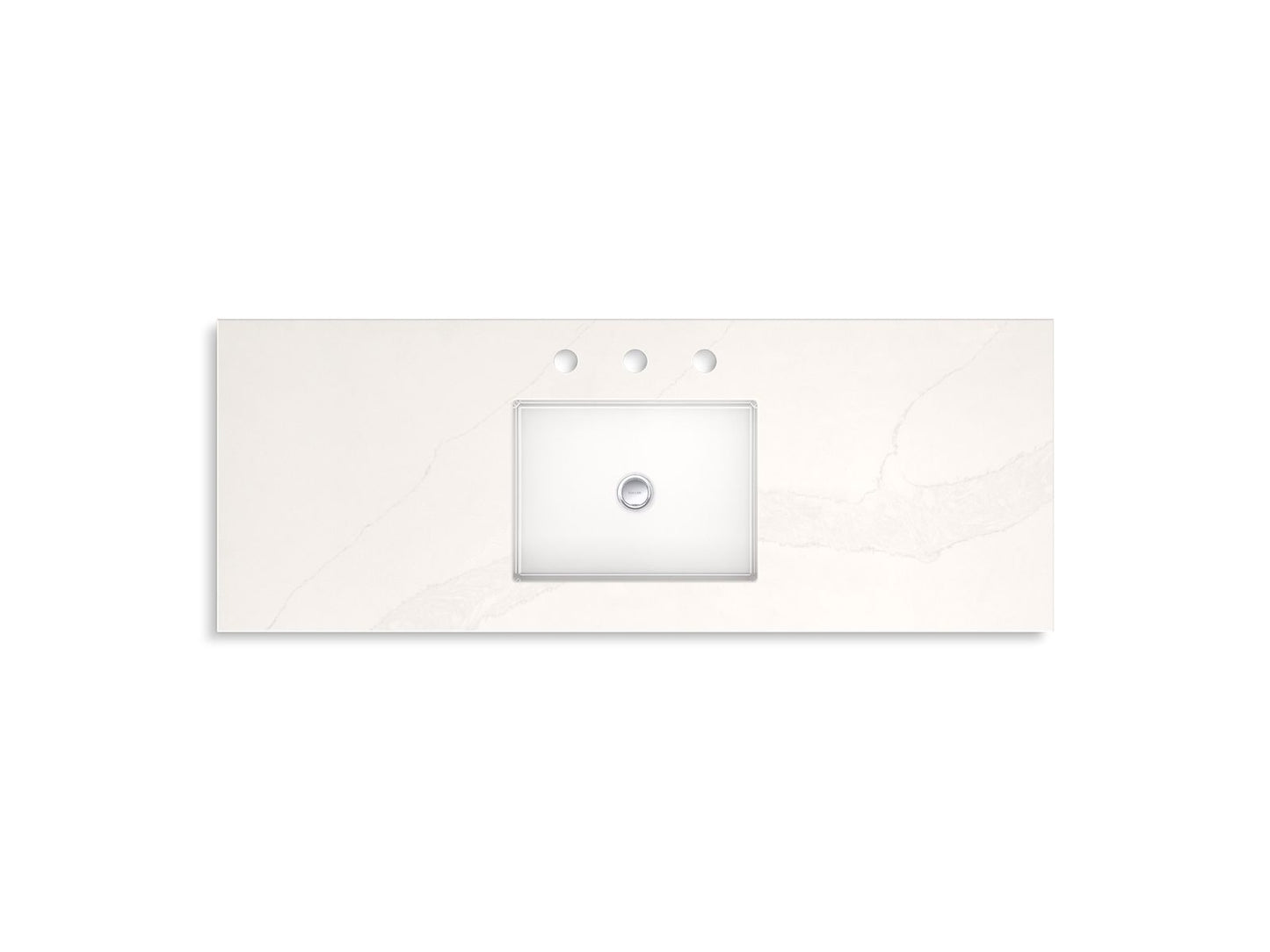 KOHLER K-33546-ASB-0 Southerk 48" bathroom vanity cabinet with sink and quartz top - White