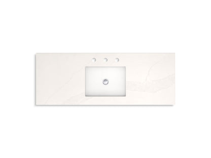 KOHLER K-33546-ASB-0 Southerk 48" bathroom vanity cabinet with sink and quartz top - White