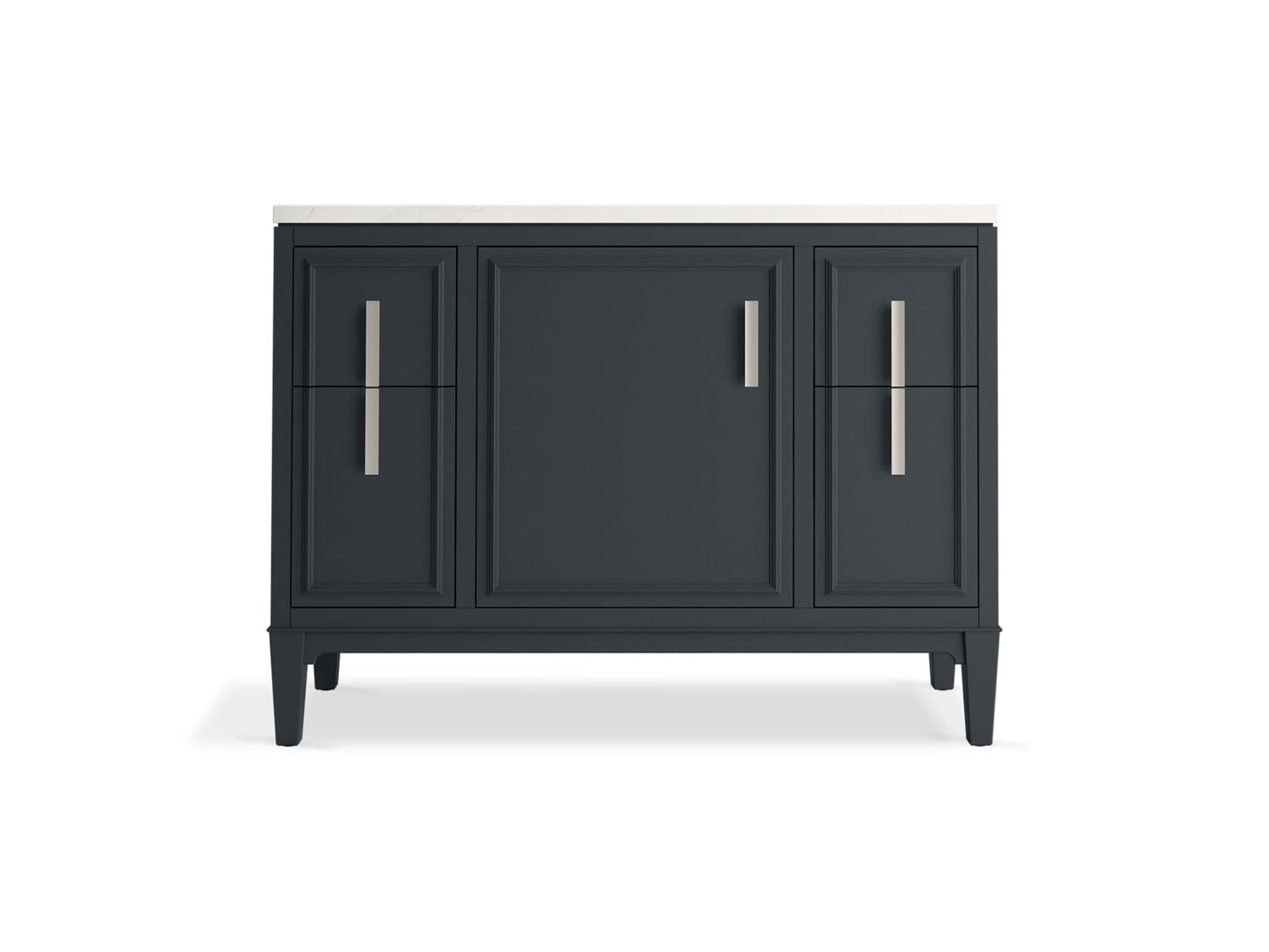 KOHLER K-33546-ASB-1WX Southerk 48" Bathroom Vanity Cabinet With Sink And Quartz Top In Slate Grey