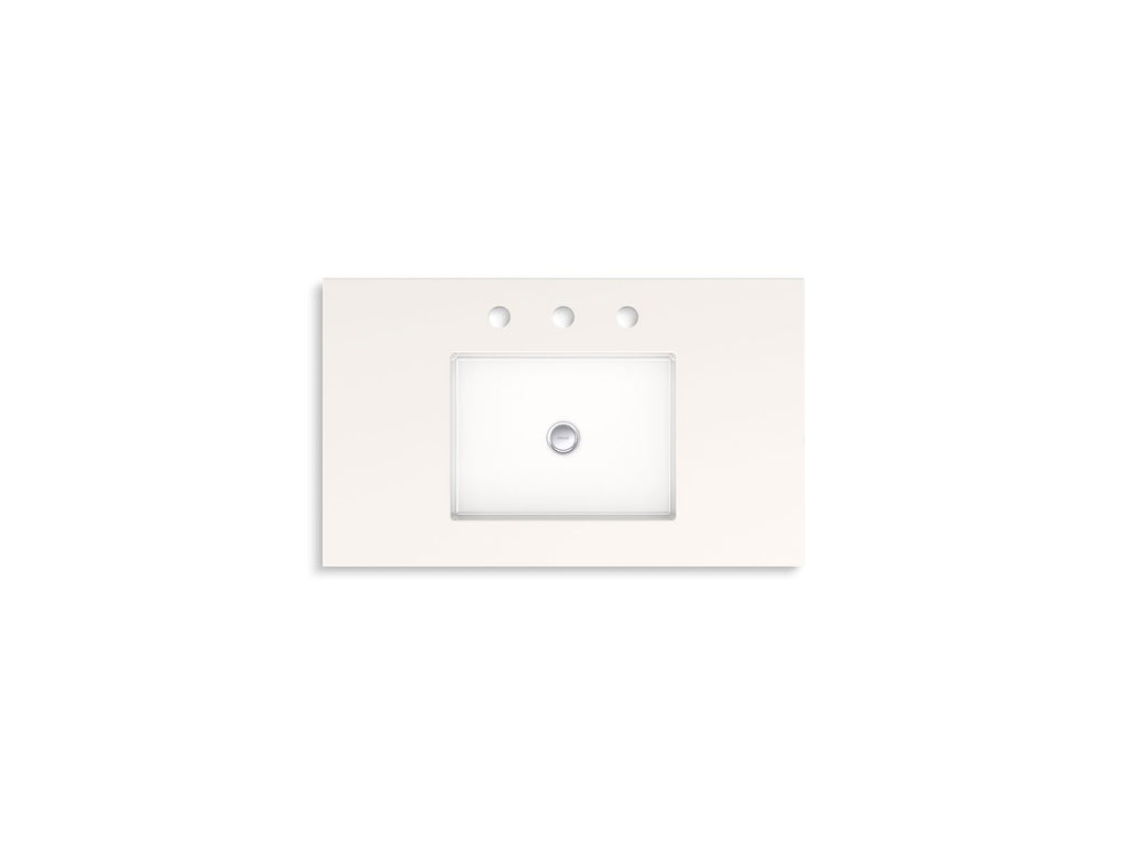 KOHLER K-33552-ASB-1WT Seer 30" Bathroom Vanity Cabinet With Sink And Quartz Top - Mohair Grey