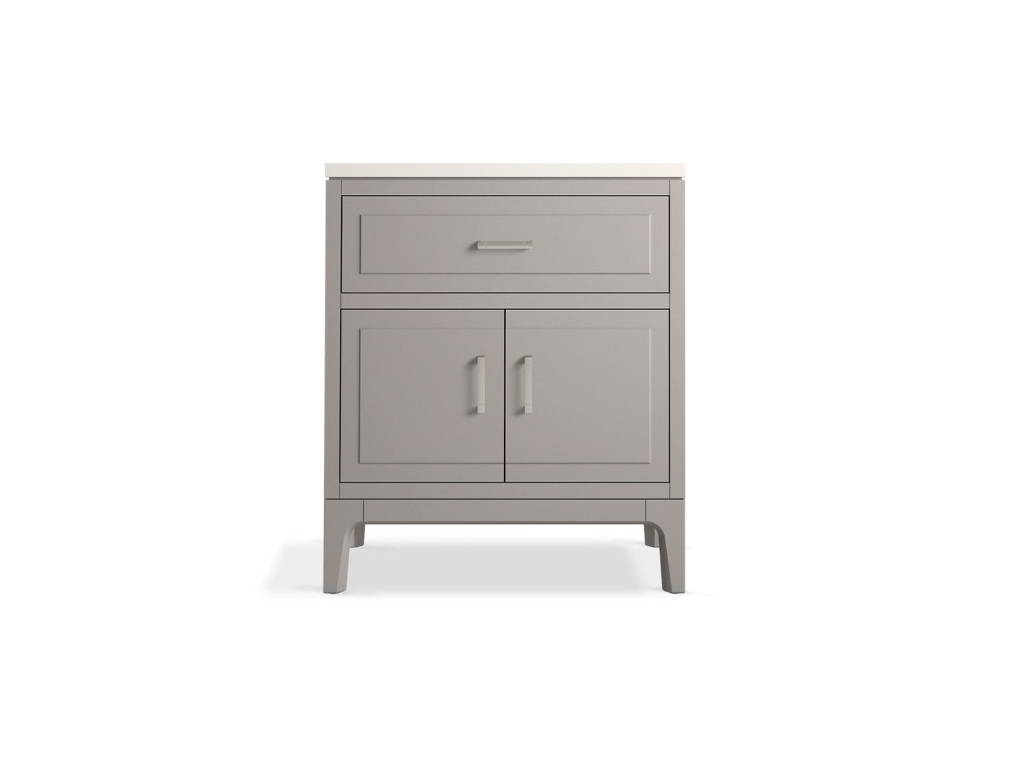 KOHLER K-33552-ASB-1WT Seer 30" Bathroom Vanity Cabinet With Sink And Quartz Top In Mohair Grey