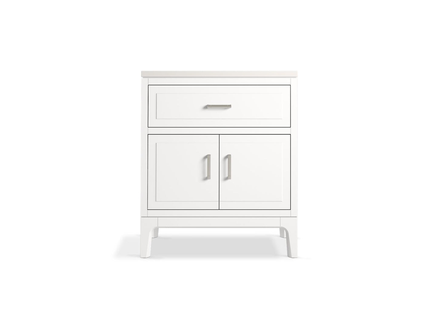 KOHLER K-33552-ASB-0 Seer 30" Bathroom Vanity Cabinet With Sink And Quartz Top In White