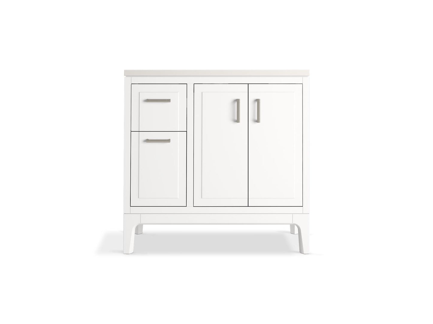 KOHLER K-33553-ASB-0 Seer 36" Bathroom Vanity Cabinet With Sink And Quartz Top In White