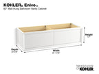 KOHLER K-33563-GL7 Enivo 60" Wall-Hung Bathroom Vanity Cabinet - Gloss Black