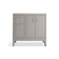 KOHLER K-33553-ASB-1WT Seer 36" Bathroom Vanity Cabinet With Sink And Quartz Top In Mohair Grey