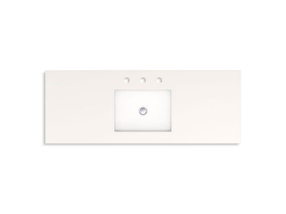 KOHLER K-33554-ASB-0 Seer 48" bathroom vanity cabinet with sink and quartz top - White