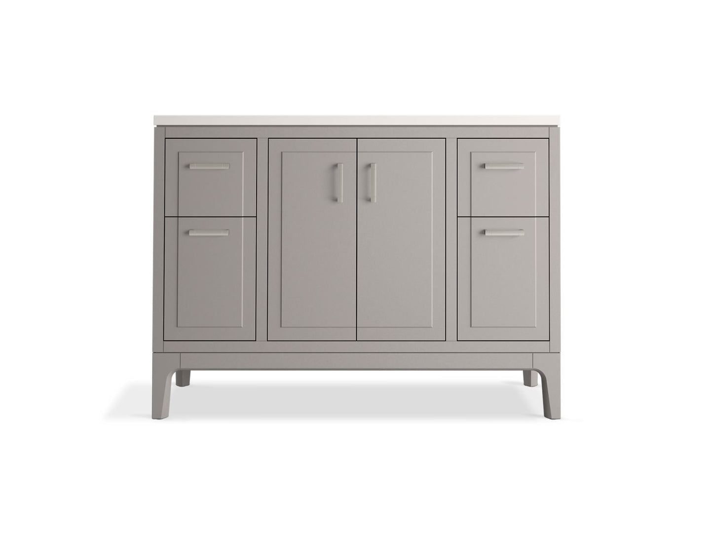 KOHLER K-33554-ASB-1WT Seer 48" Bathroom Vanity Cabinet With Sink And Quartz Top In Mohair Grey