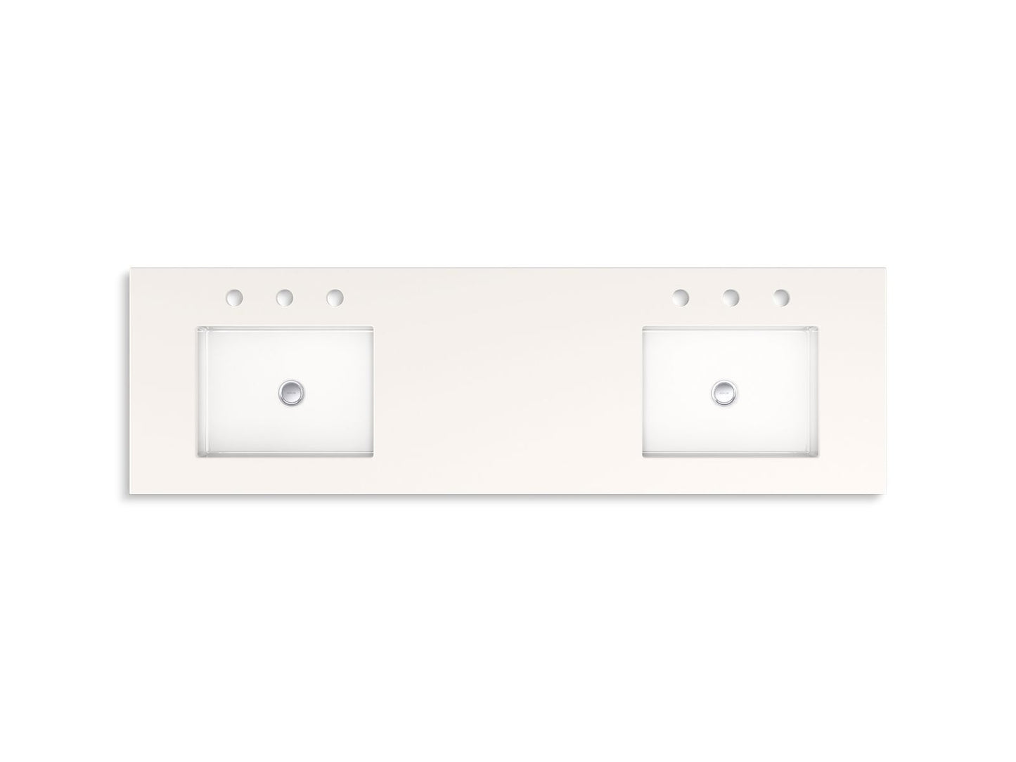 KOHLER K-33555-ASB-0 Seer 60" bathroom vanity cabinet with sinks and quartz top - White