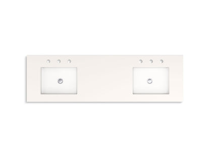 KOHLER K-33555-ASB-0 Seer 60" bathroom vanity cabinet with sinks and quartz top - White