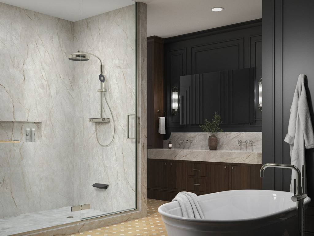 KOHLER K-26337-9-CP Anthem Two-Way Exposed Thermostatic Valve With Shower Column For Rainhead And Handshower - Polished Chrome