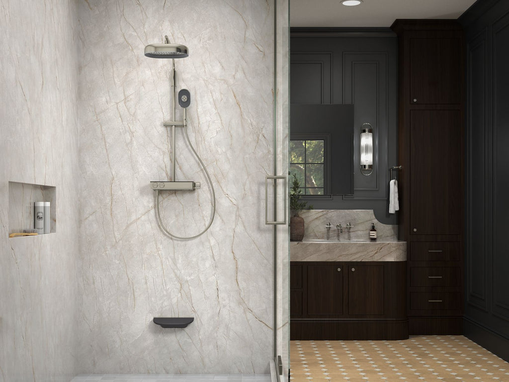 KOHLER K-26337-9-CP Anthem Two-Way Exposed Thermostatic Valve With Shower Column For Rainhead And Handshower - Polished Chrome