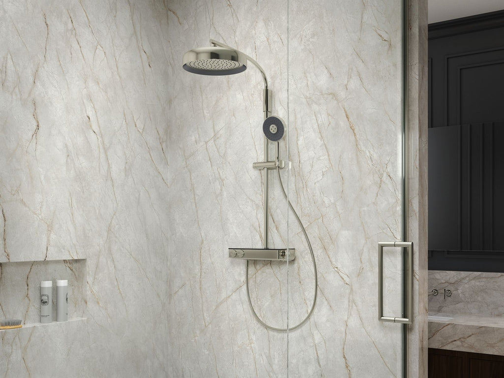 KOHLER K-26337-9-CP Anthem Two-Way Exposed Thermostatic Valve With Shower Column For Rainhead And Handshower - Polished Chrome