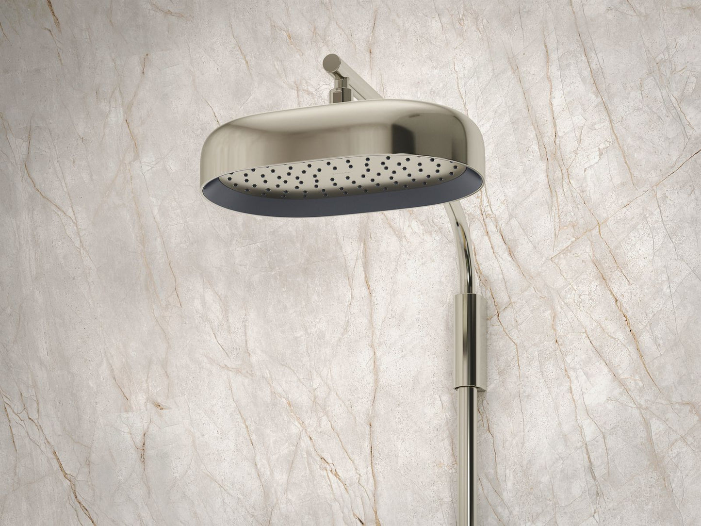 KOHLER K-26294-BL Statement Oblong 14" single-function rainhead, 2.5 gpm - Matte Black