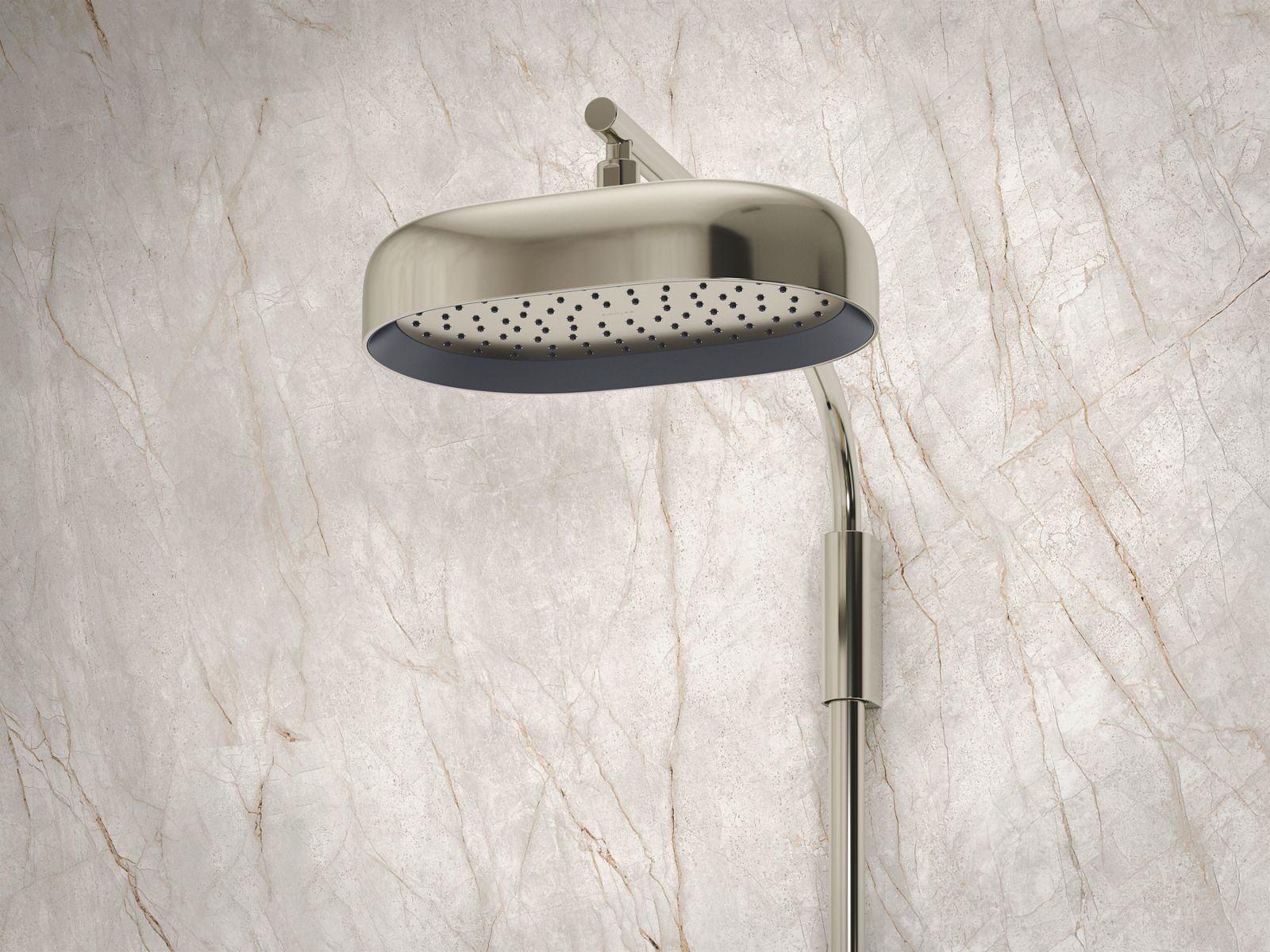 KOHLER K-26293-BL Statement Oblong 12" Single-Function Rainhead, 2.5 Gpm - Matte Black