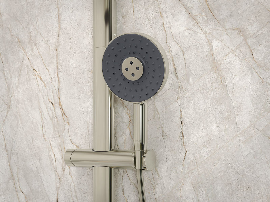 KOHLER K-26282-2MB Statement Round Three-Function Handshower, 2.5 Gpm - Vibrant Brushed Moderne Brass