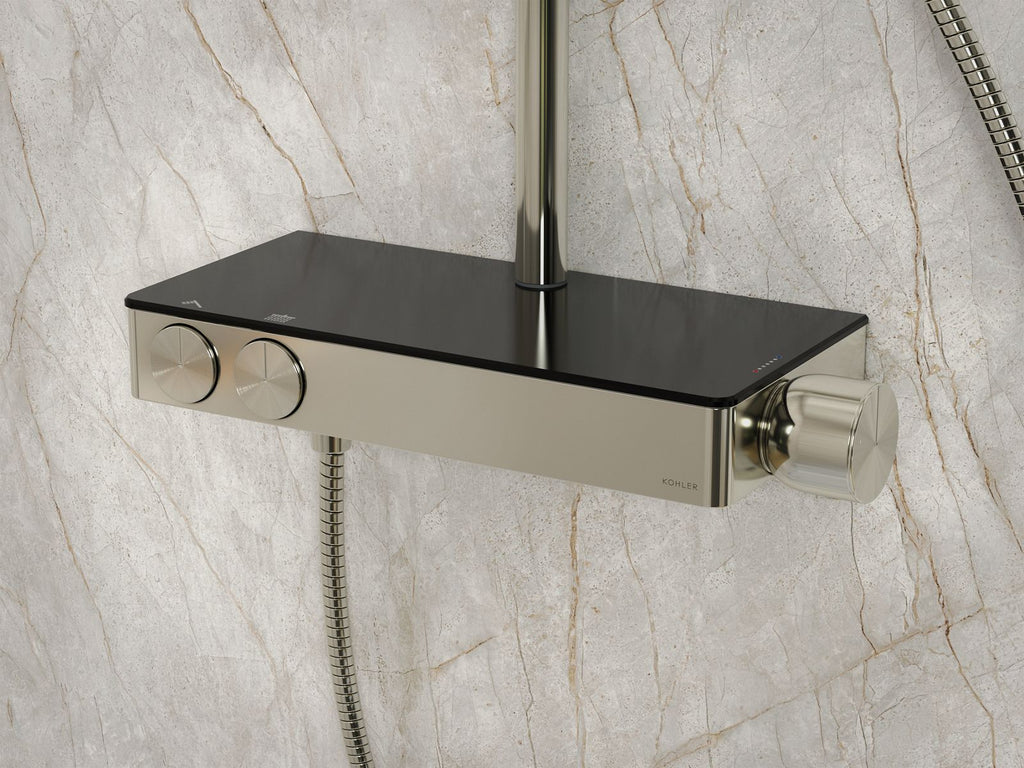 KOHLER K-26337-9-CP Anthem Two-Way Exposed Thermostatic Valve With Shower Column For Rainhead And Handshower - Polished Chrome