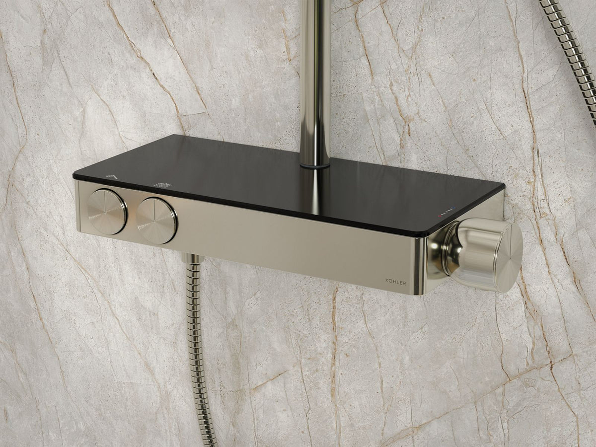 KOHLER K-26337-9-CP Anthem Two-Way Exposed Thermostatic Valve With Shower Column For Rainhead And Handshower - Polished Chrome