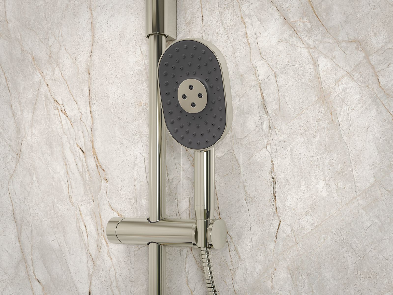 KOHLER K-26284-G-2MB Statement Oblong Three-Function Handshower, 1.75 Gpm - Vibrant Brushed Moderne Brass